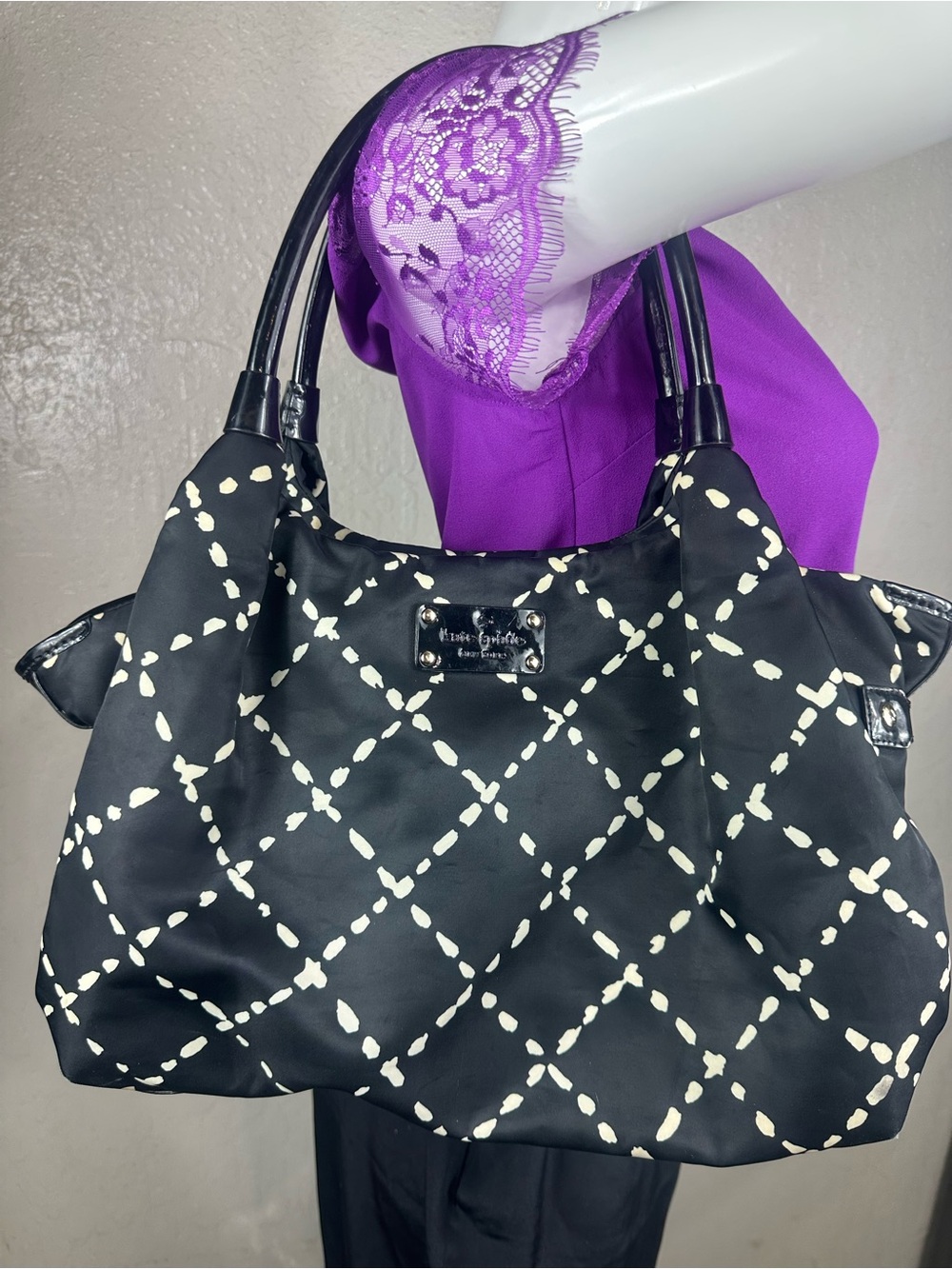 Kate Spade New York Black & White Printed Tote Bag